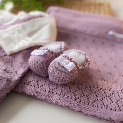  Saída de Maternidade Taylor Perolada - Lilás